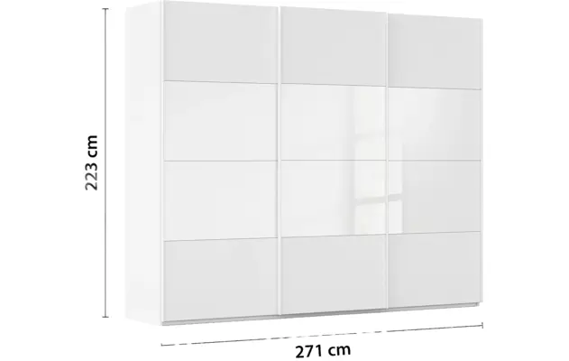 Goossens kledingkast finca combi glans mat glas wit hoogwaardig meubelplaat - 8244368-{merk}-finca-combi-sts-wit-schuifdeuren-03